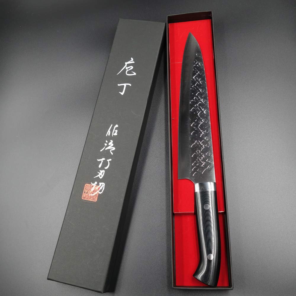 Amazon｜佐治武士作 牛刀包丁 240mm 粉末ハイス鋼 SRS13 ブラック